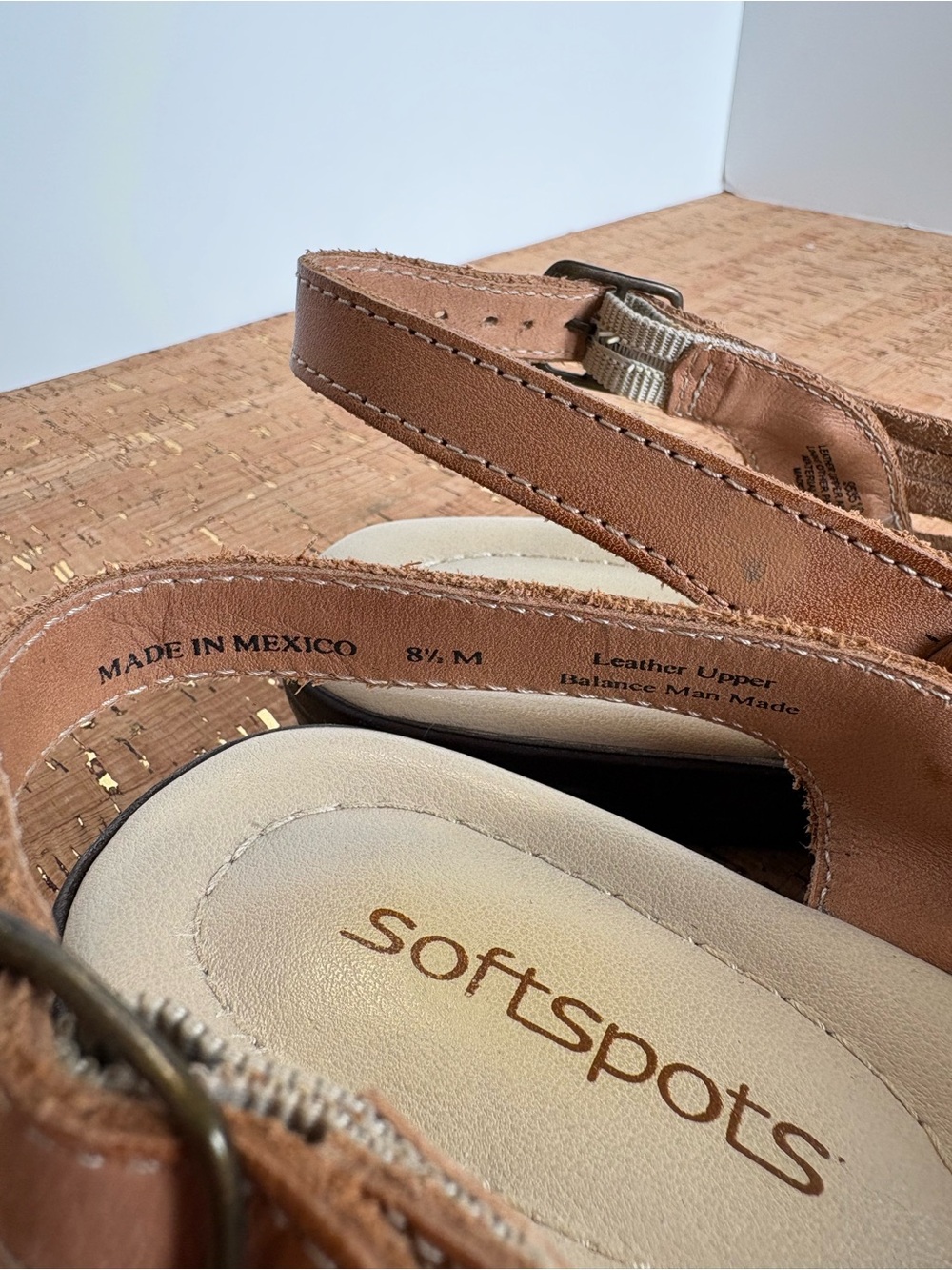 Softspots Woven Slingback Mules in Tan - Picture 6 of 9